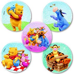 Smilemakers.com Stickers Glitter Pooh Bear & Friends