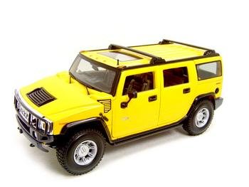 Hummer H2 Suv Yellow 1:18 diecast