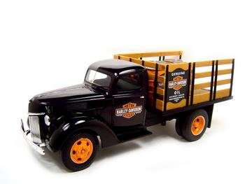 1940 Harley Davidson Ford Stake Truck w/ oil cans 1:16 diecast