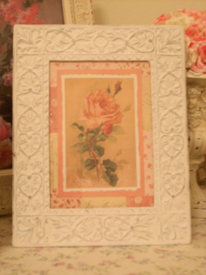 Chic n' Shabby Patchwork Rose Print & Vintage Chic Cast Iron Frame