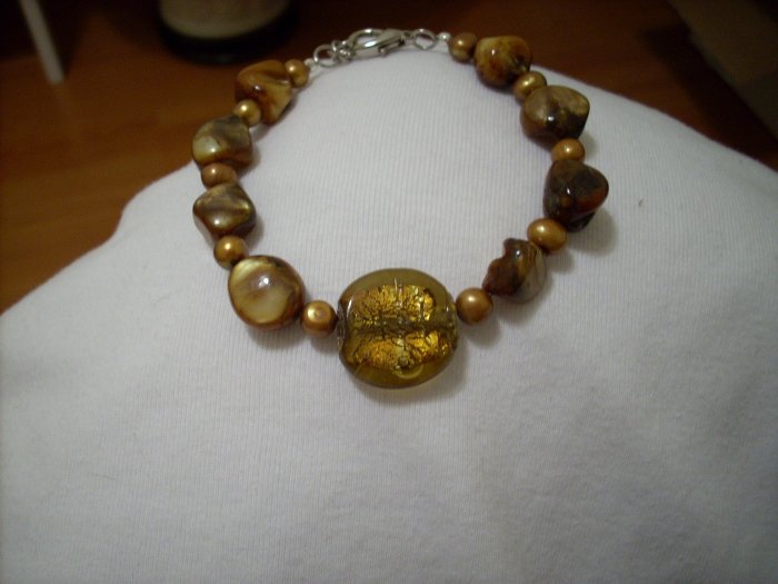 Handmade Golden Brown Bracelet