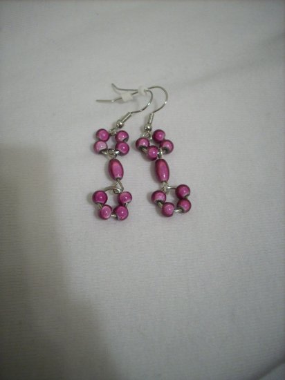 Handmade Purple Glass Bead Earrings