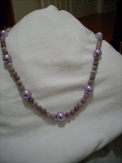 Large Lavender Pearl & Amethyst Handmade Necklace