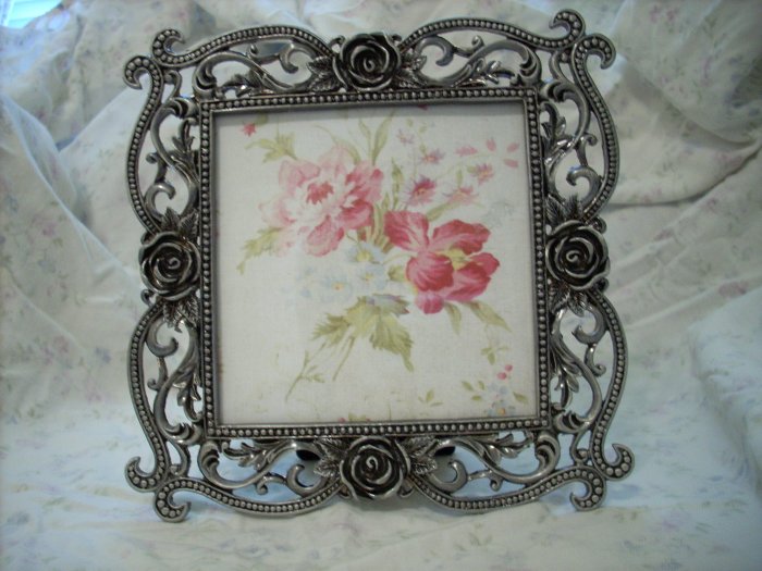 Ornate Metal Picture Frame with Roses
