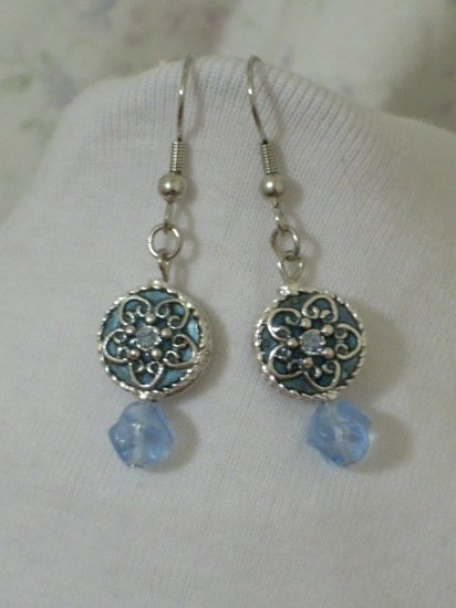 Light Blue Swarovski Crystal Handmade Earrings