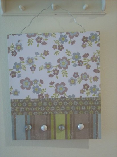 Flower Print Metal Message Board with Glass Magnets