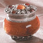 AMBER SIL PLATED CASE WITH WAX