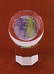 ETCHED GLASS GLOBE WITH STAND