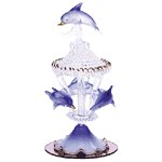 COLOR GLASS CAROUSEL DOLPHINS