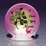 GLASS I LOVE YOU MOM CANDLE HOLDR