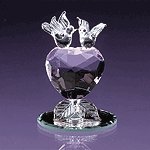 GLASS LOVEBIRDS CRYSTAL HEART