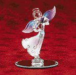 GLASS ANGEL HOLDING ROSE