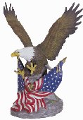 PORC. EAGLES ON AMERICAN FLAGS