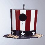 METAL PATRIOTIC HAT BIRDHOUSE