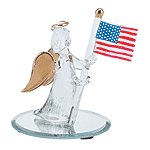SPUN GLASS ANGEL WITH U.S. FLAG