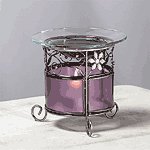 PURPLE GLASS FLOWER OIL WARMER