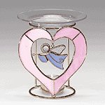GLASS ANGEL HEART OIL WARMER