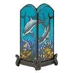 PAINTGLASS DOLPHIN VOTIVE HLDR