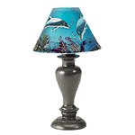 PAINT GLASS DOLPHIN CANDLELAMP