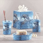 4PC DOLPHIN PTCHWORK BATH SET