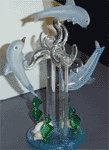 BLUE GLASS DOLPHINS SWING