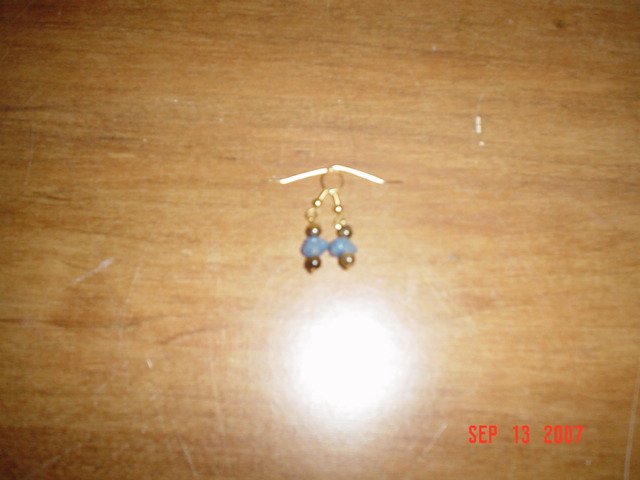 Tiger Eye and Blue Aventurine Earrings