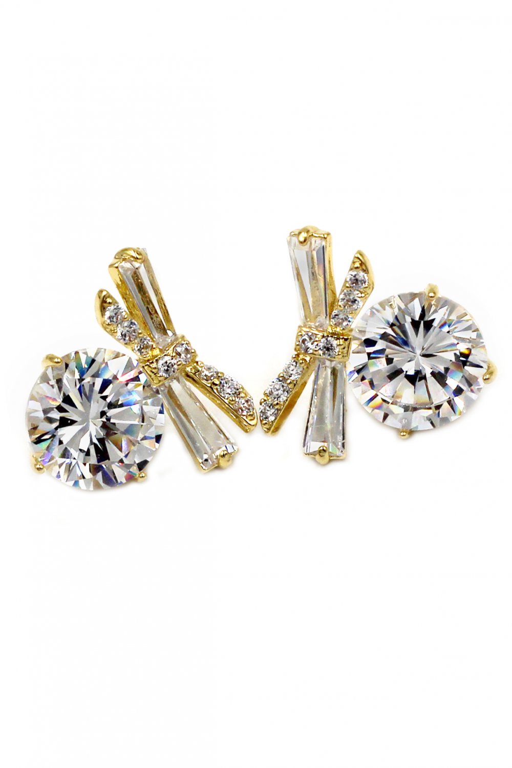 Elegant dragonfly crystal gold earrings