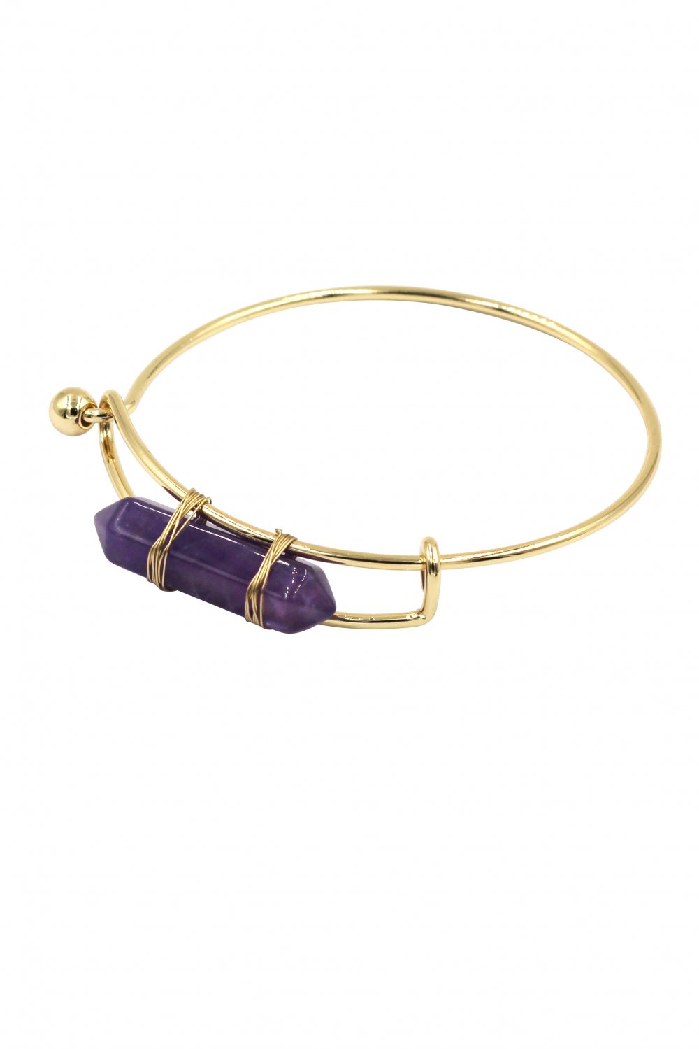 Fashion purple crystal golden bracelet