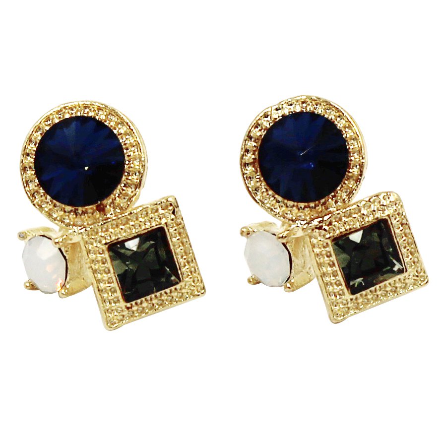 Fashion golden rim crystal earrings