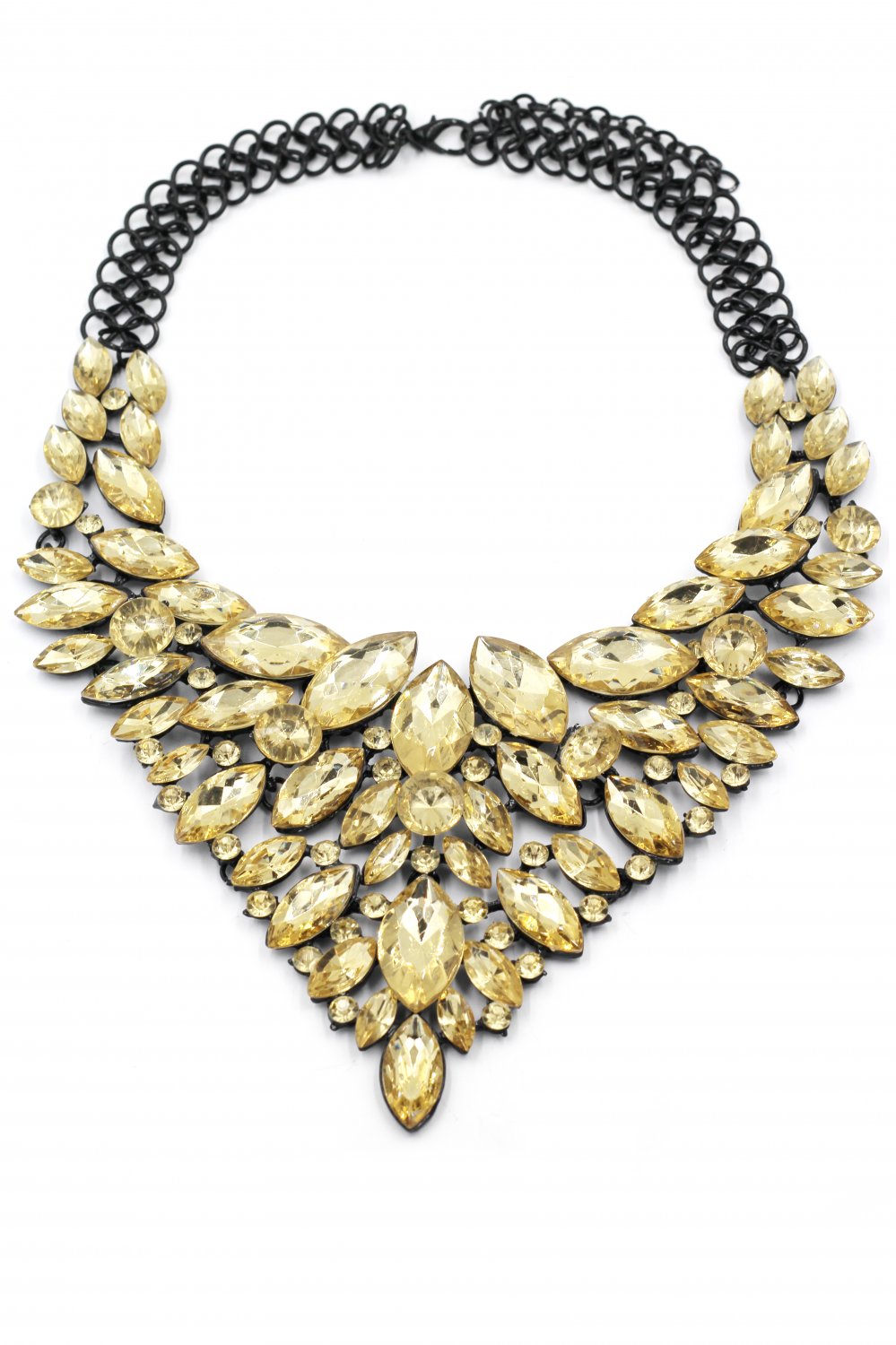 Fashion colorful crystal yellow necklace