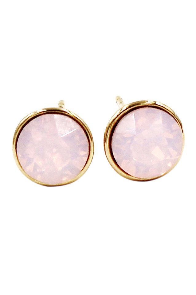 Simple pink crystal earrings