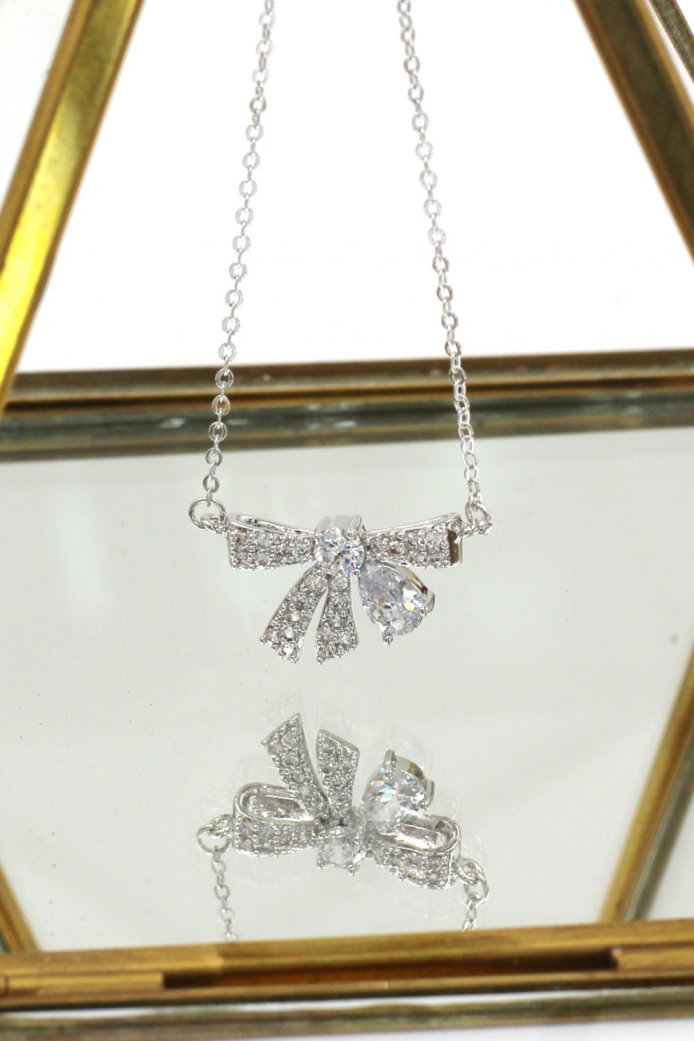 Fashion pendant crystal knot Sterling Silver Chain silver necklace