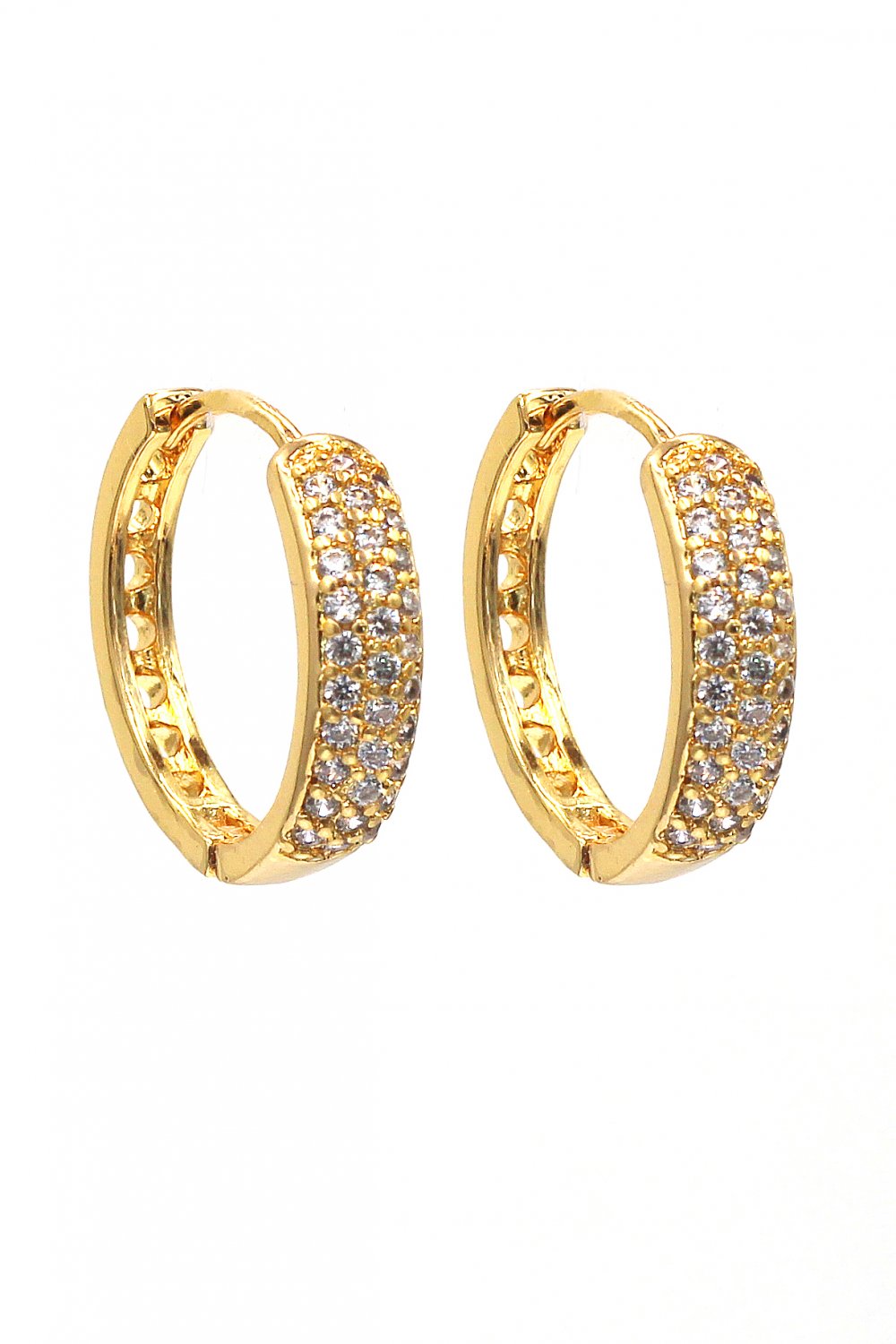 Fashion small crystal circle earrings