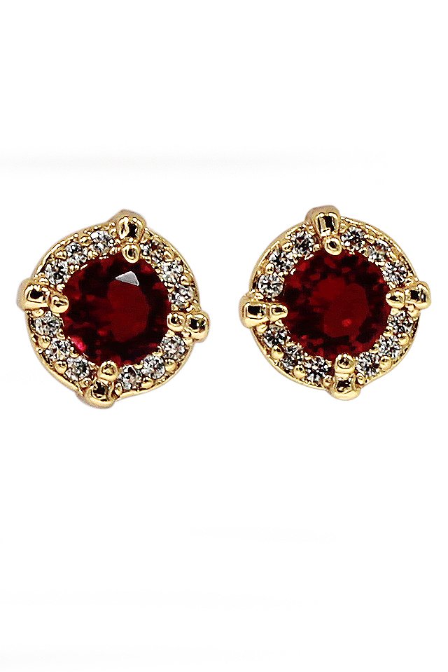 Simple golden crystal earrings