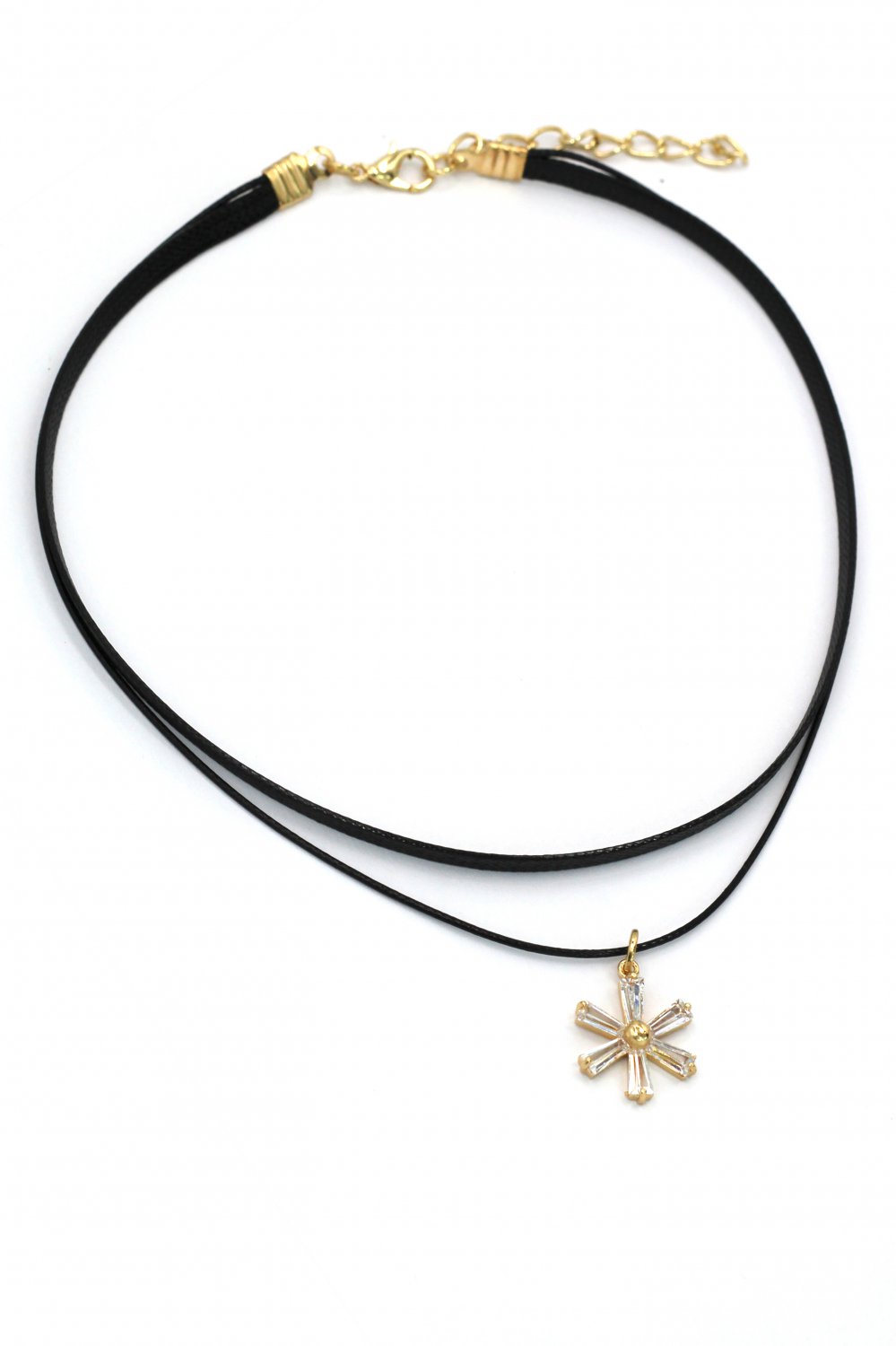 Fashion double-chain singel crystal flower choker