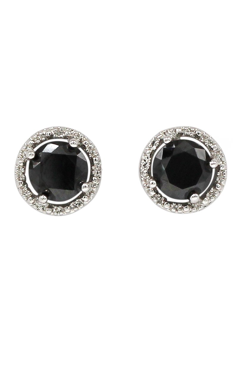 Simple silver crystal earrings