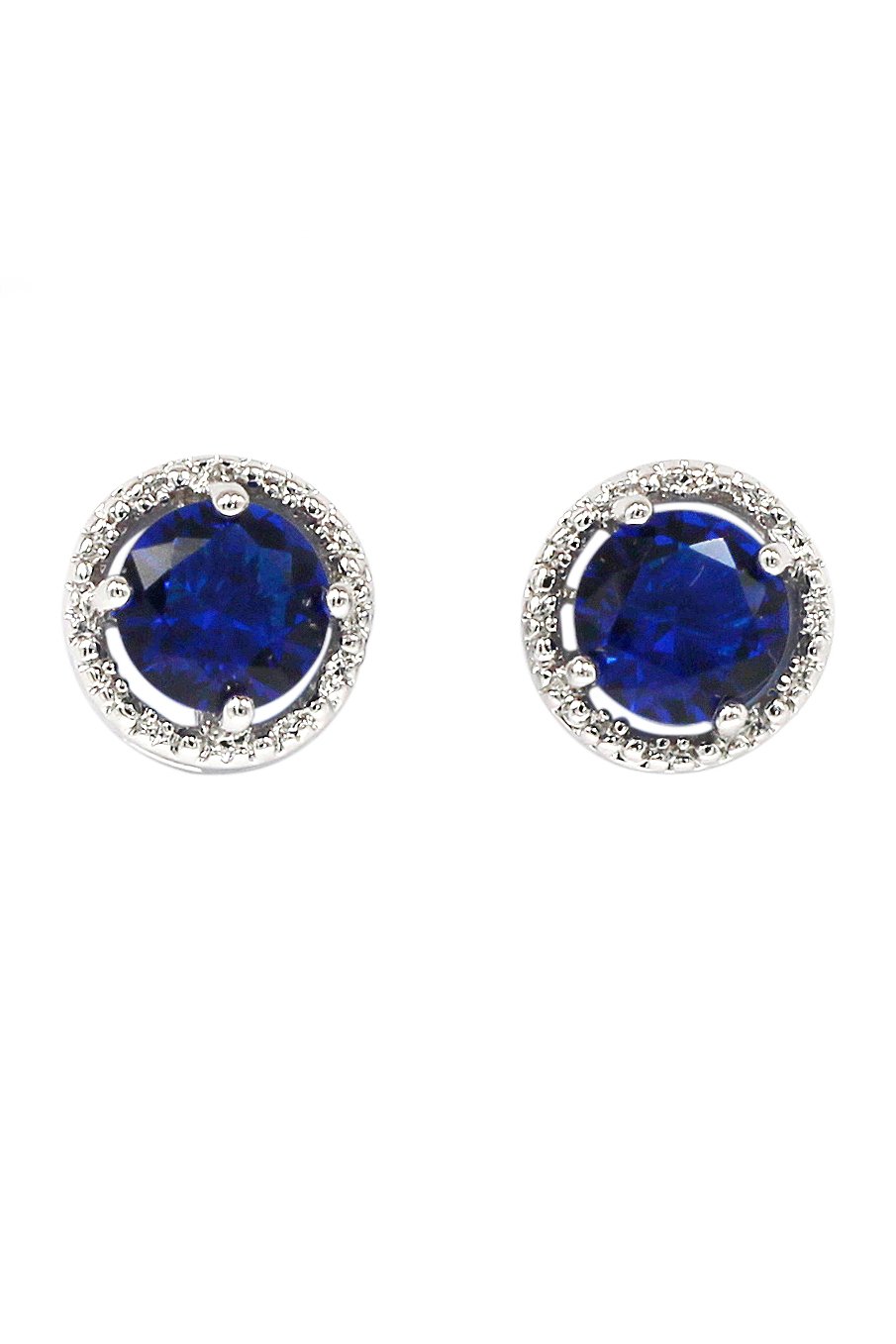 Simple silver blue crystal earrings