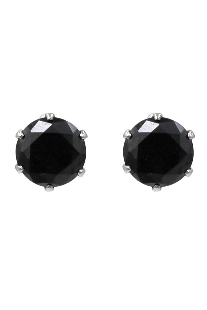 Simple six-claw big crystal stud earrings