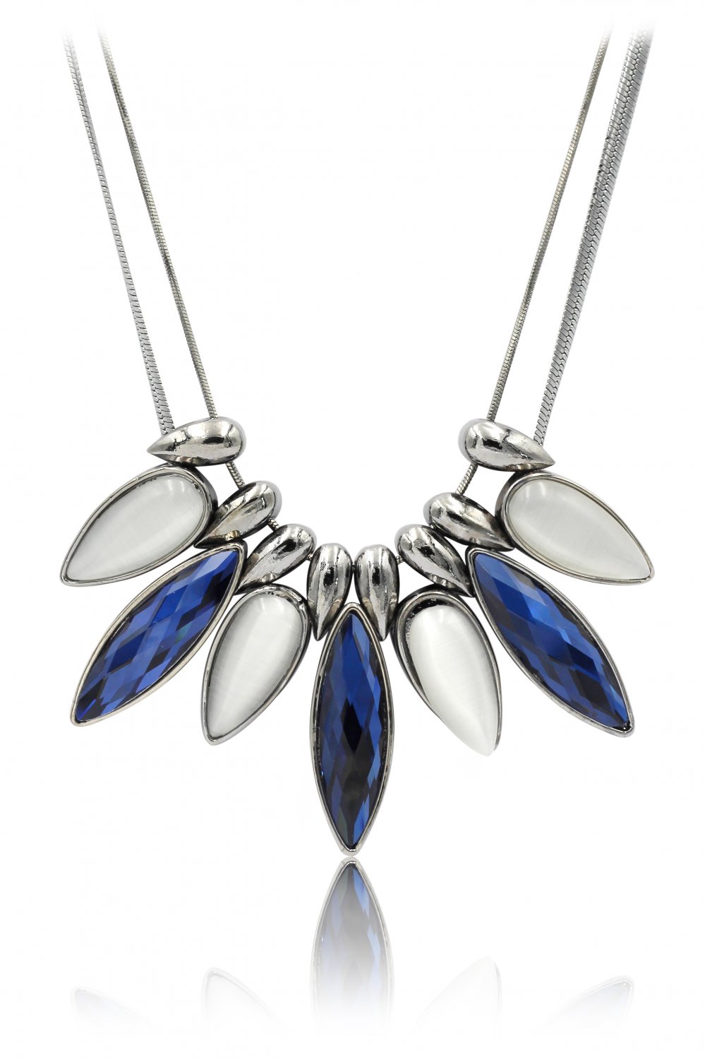 Fashion cat eye blue crystal necklace