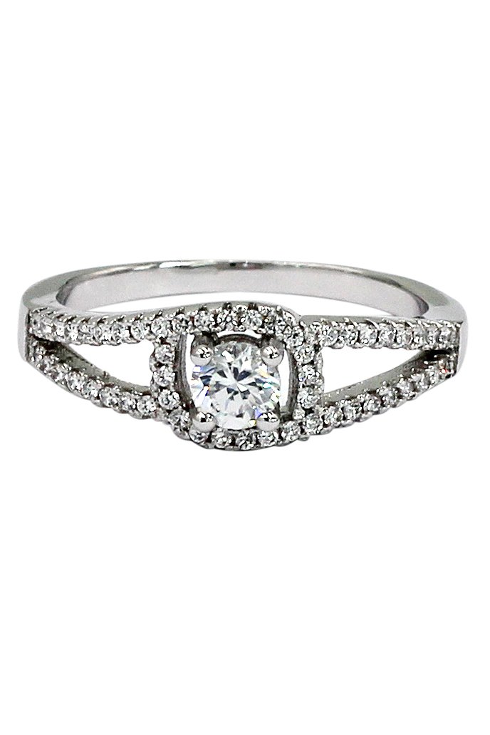Fashion small crystal eye silver ring
