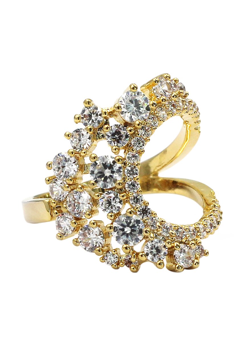 Noble special crystal gold ring