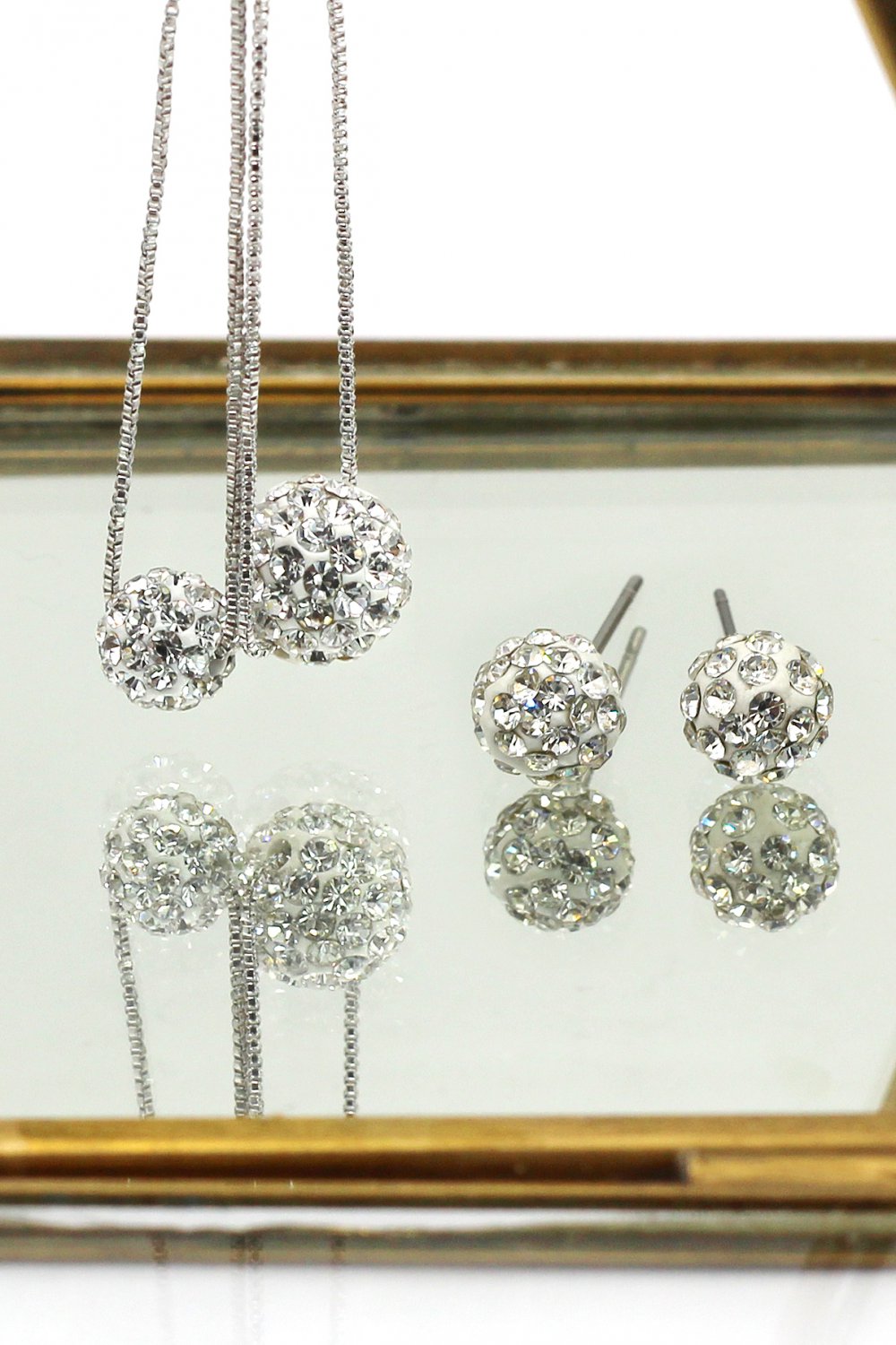 Lady double chain crystal ball set