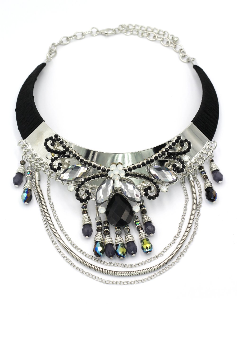 Elegant traditional exaggeration black necklace