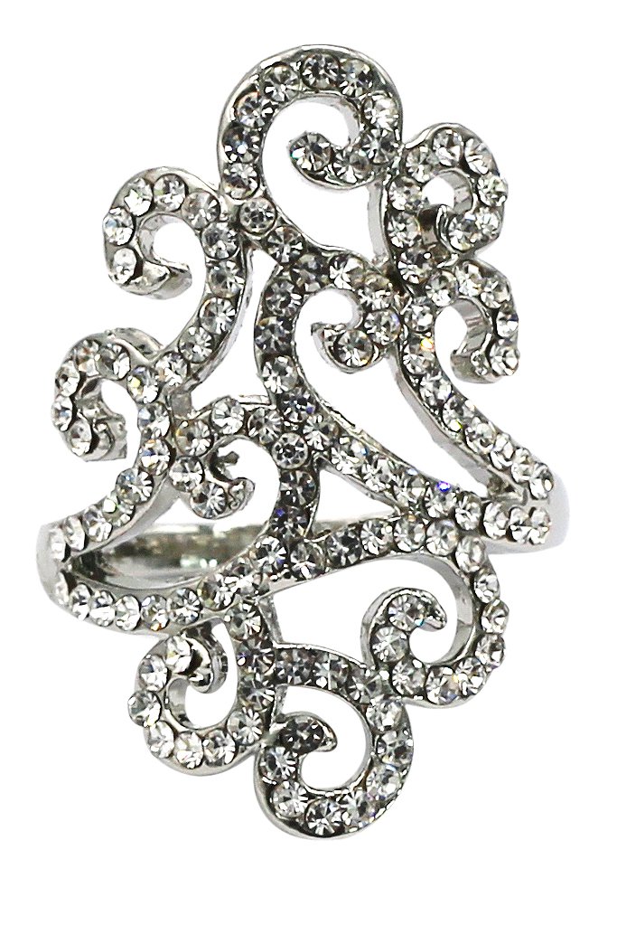 Fashion clouds crystal silver ring