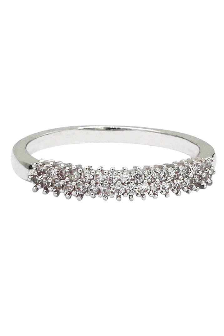 Lady mosaic small crystal silver ring