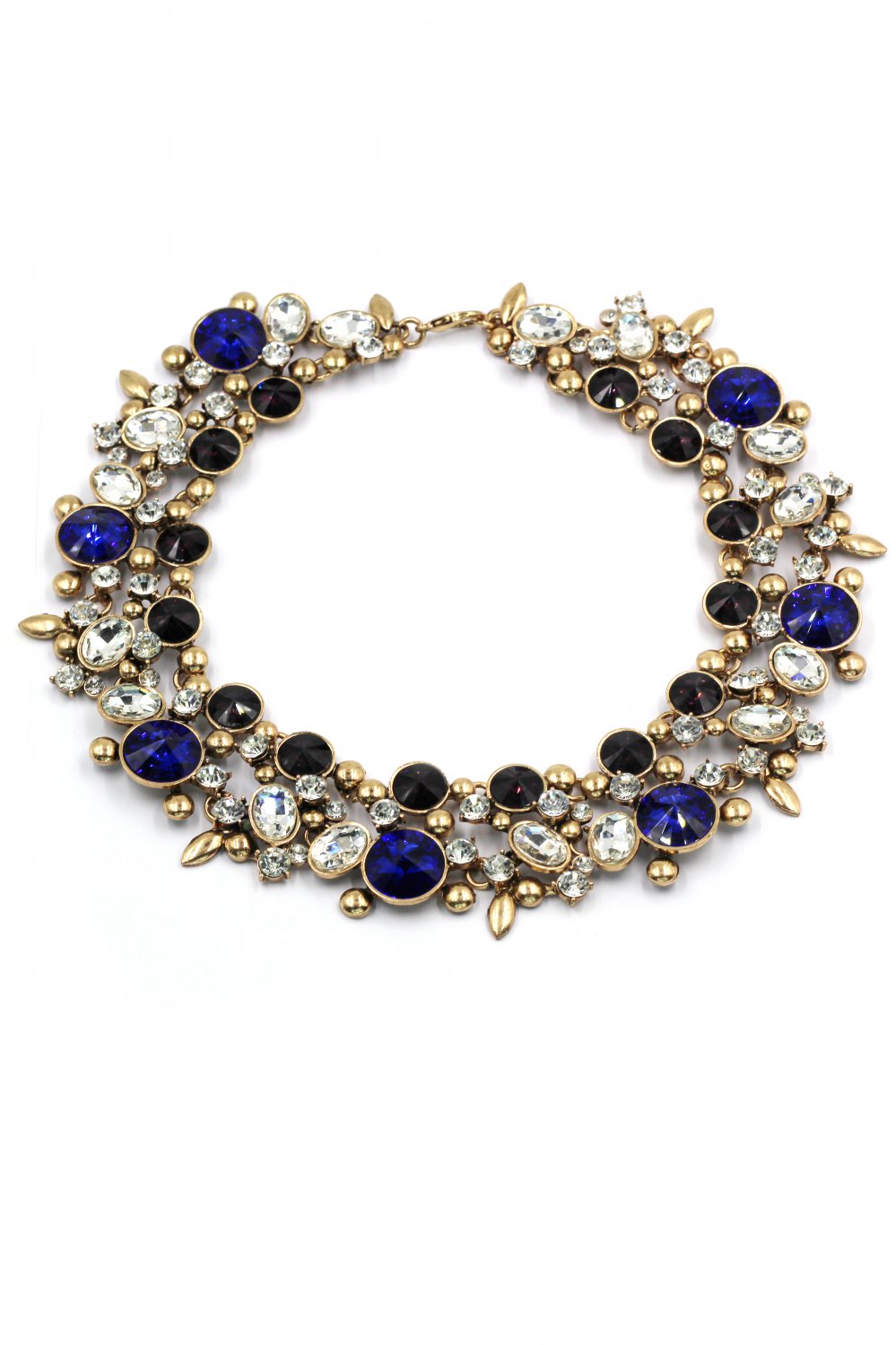 Elegant full colorful blue crystal necklace