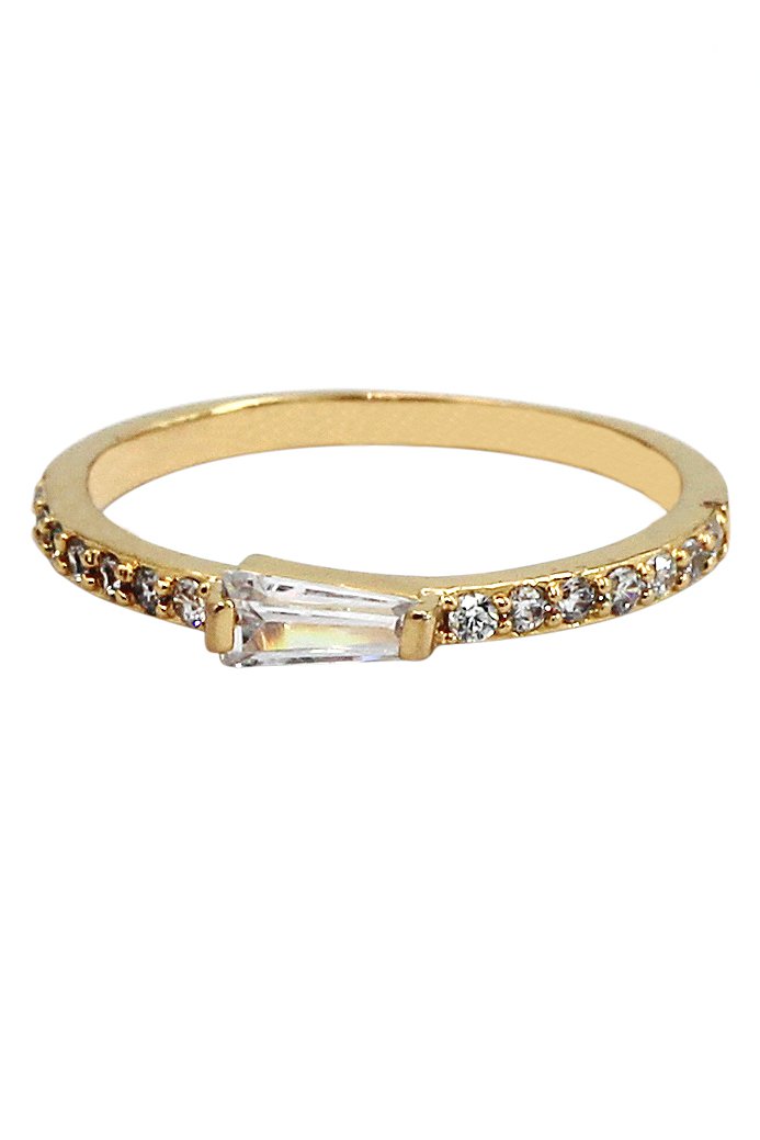 Little bare Crystal gold ring
