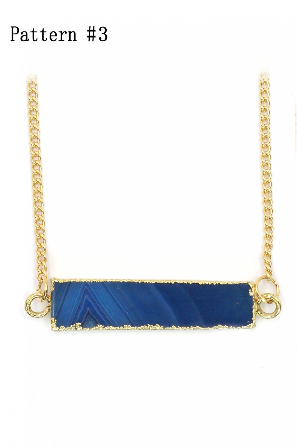 Fashion natural stone golden necklace Pattern #3