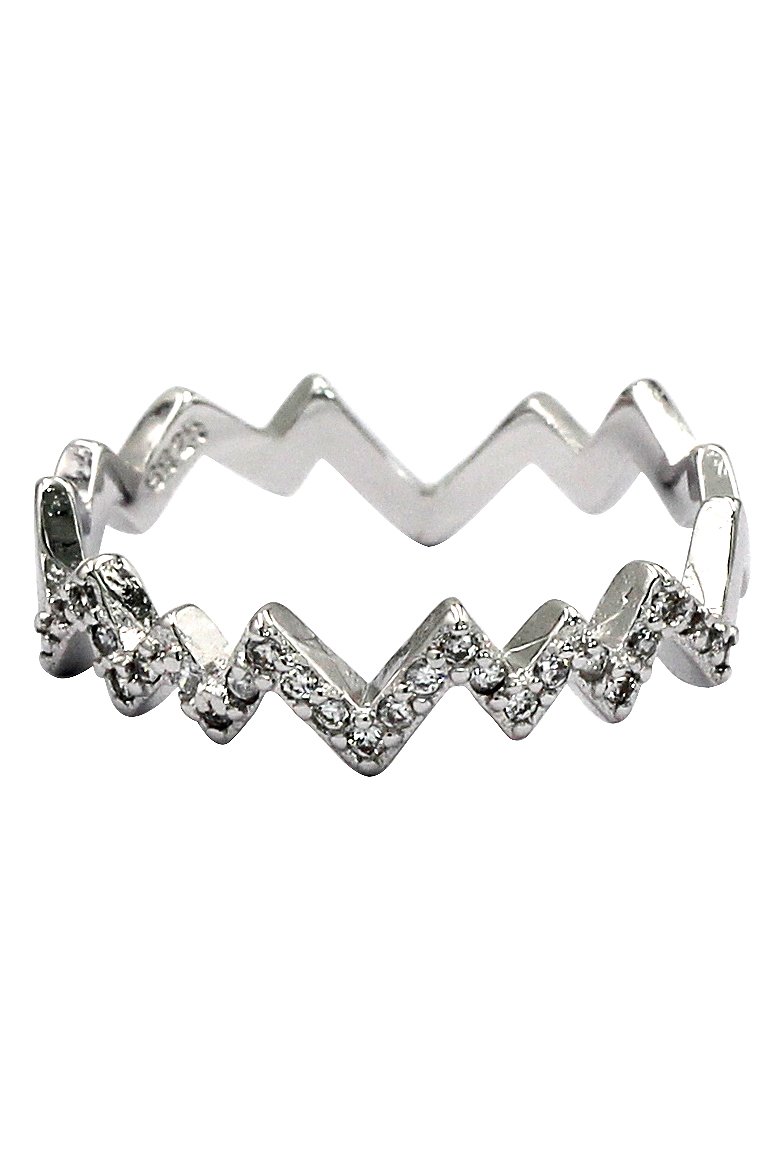 Rhythm micro pave crystal silver ring