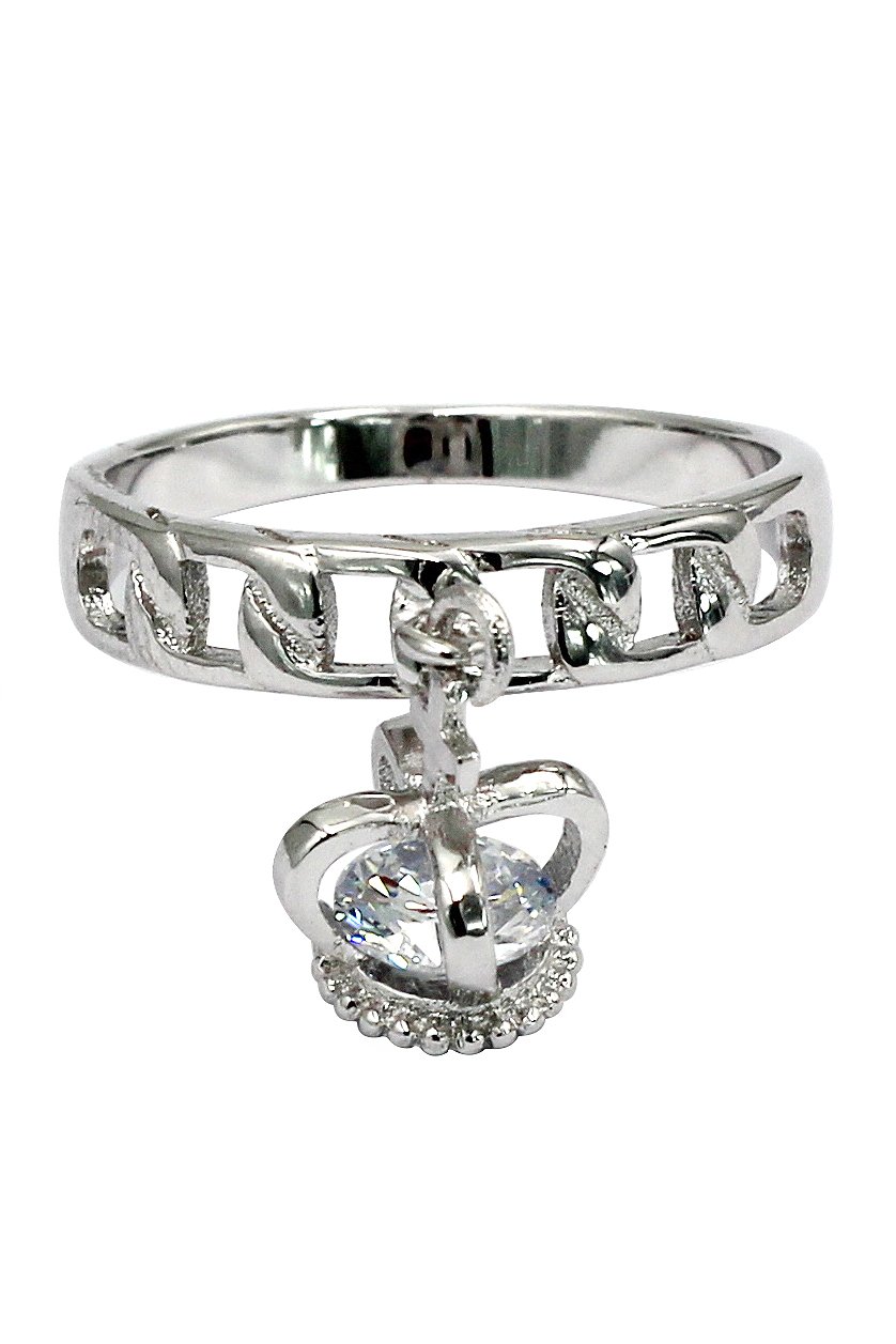 Fashion pendant little crown silver ring